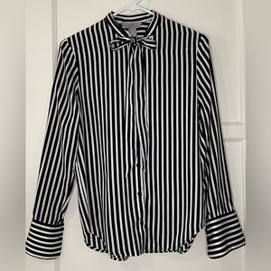 Striped Necktie Blouse